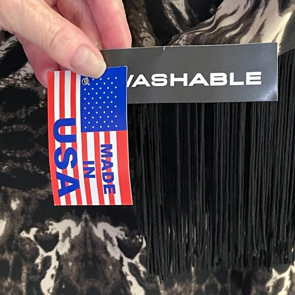 R&M Richards Abstract Fringe Boho Dress Size 8 Made in USA NWT - Picture 4 of 7